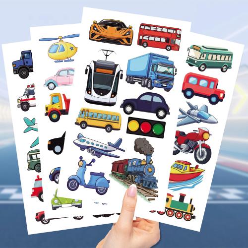 New Cartoon Transport Tattoo Sticker Waterproof Party Gift Funny DIY Fun Face Sticker