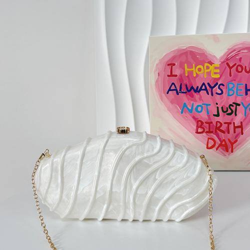 PVC hard-surface & Easy Matching Clutch Bag with chain PC