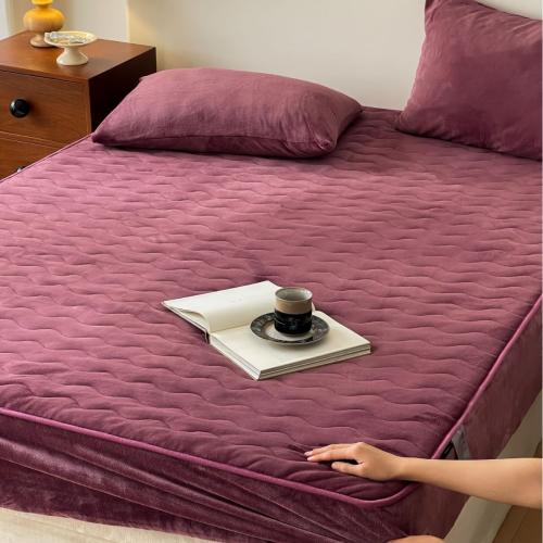 New Solid Color Milk Velvet Bed Cover fleece-lined Thickened Winter Flannel Bed Cover