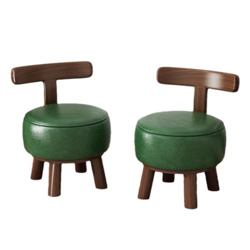 Small Stool Household Children's Rotatable Low Stool with Backrest Door Shoe Changing Stool Solid Wood