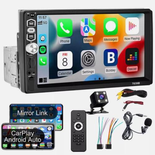 7inch Car Stereo Navi Camera 1 Din Radio Bluetooth AUX FM RDS CarPlay/Android Car