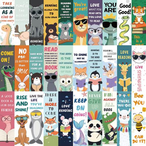 30 cartoon animal bookmark series simple literary creative material ins reading paper bookmark DIY