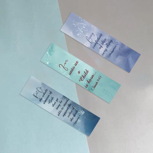 30 watercolor bible bookmark series literary creative material ins reading paper bookmark DIY