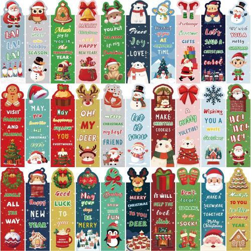 30 cartoon Christmas bookmark series literary creative material ins reading paper bookmark DIY