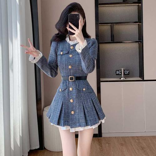 Autumn and Winter New Style Tight Waist Slimming Short Skirt Fashion dress