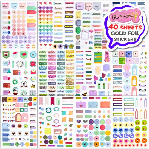 Hot Selling 20 Bronzing Mix and Match Plan Stickers Creative  Decoration Sticker