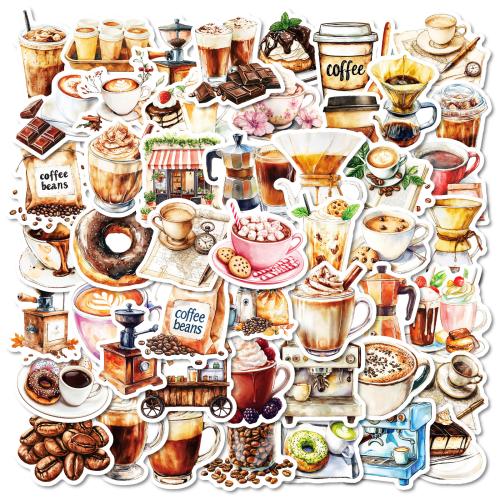 50 coffee lovers graffiti stickers all kinds of coffee decorative stickers hot stickers