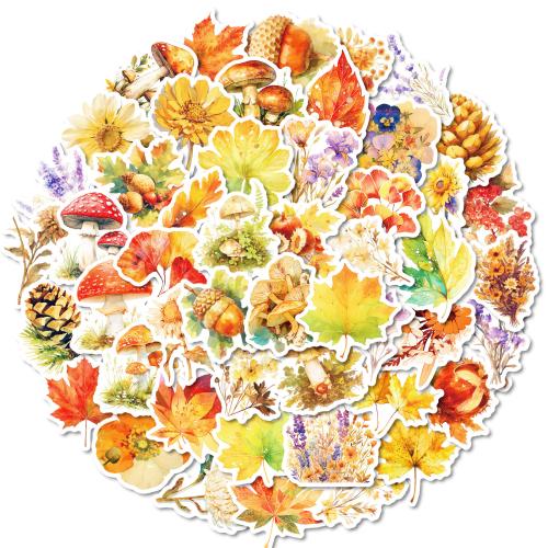 New 50 small fresh autumn leaves stickers diy mobile phone case skateboard refrigerator laptop stickers