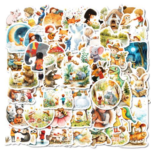 New 50 Forest Fairy Tale Series Warm Heart Interactive Stickers Not Repeated Waterproof Stickers