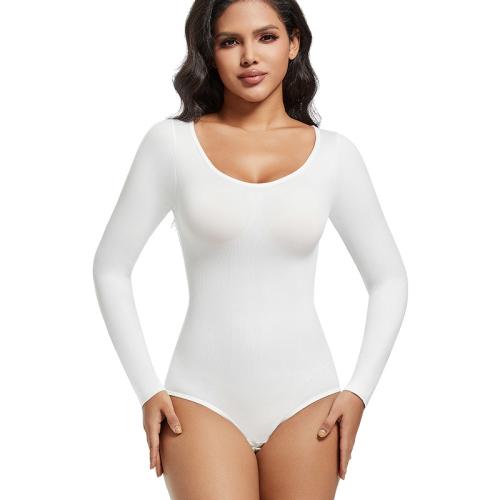 Body Shaping jumpsuit women's bottoming shirt long sleeve triangle corset one-piece underwear