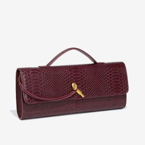 PU Cuir Crossbody Bag grain de crocodile Rouge pièce