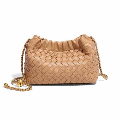 New women's pleated cloud bag fashion small golden ball hand-woven bag