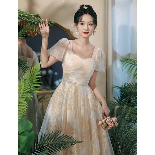 Bridesmaid Dress 2024 new wedding banquet dress high-grade slimming performance dress