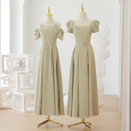 Green bridesmaid dress slimming 2024 new spring evening dress