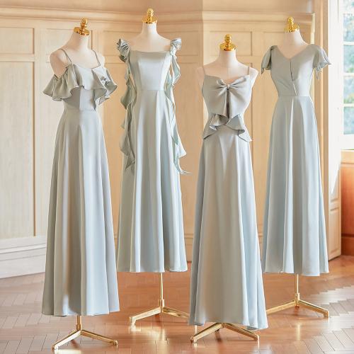 French Bridesmaid Dress 2024 New Satin High-end Dress Bridesmaid Dress