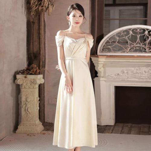 Satin bridesmaid dress 2024 New Spring Champagne dress