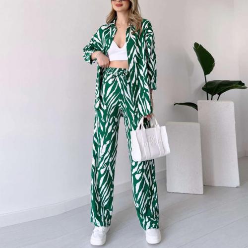 Polyester Women Casual Set & two piece Pants & top Set