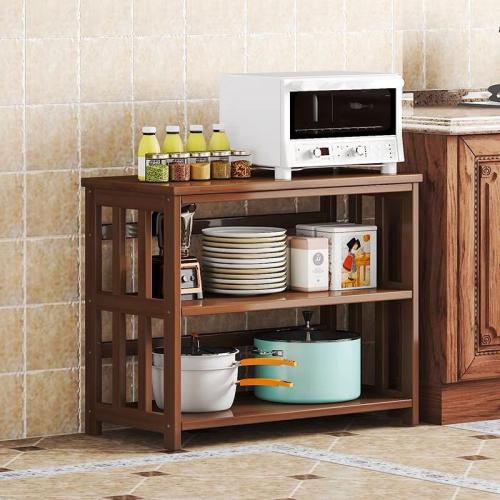 Kitchen Storage Rack Microwave Oven Storage Rack Solid Wood Multi-Layer