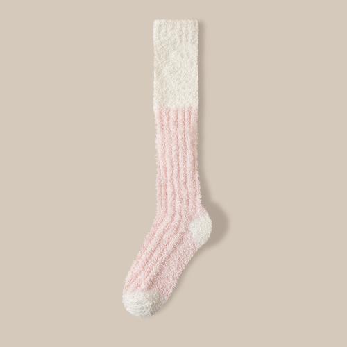 Coral velvet calf socks for children winter thickened warm couples home sleep socks