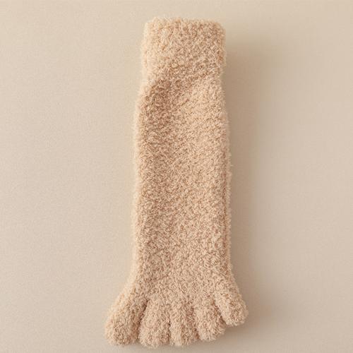 Coral velvet socks women's winter thickened warm five-finger toe floor socks