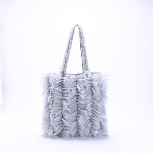 Women's New Skirt Pleated Shoulder Bag Sweet Style Soft Yarn Stitching Pleated Tassel Underarm Bag