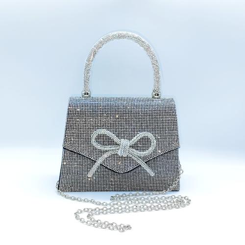 New High-end Dinner Bag Light Luxury Full Diamond Bow Handbag Shining Bag