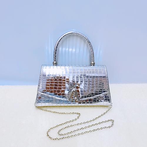 New Simple Fashion Crocodile Pattern Leather Handbag Casual Evening Bag