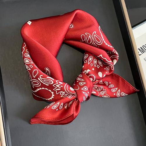 Real Silk Easy Matching Square Scarf for women printed red PC