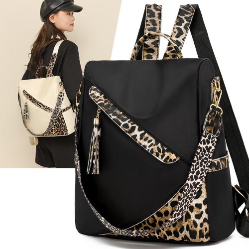 New Leopard Print Color Contrast Commuter Casual Large Capacity Backpack