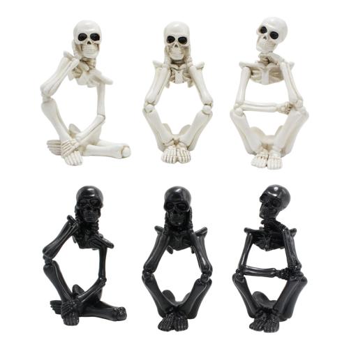 New Black and White Thinking Skull Skeleton Snake Halloween Horror Haunted House Ornaments