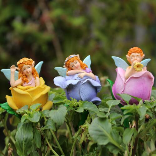 Outdoor garden flower bud fairy plug-in decoration outdoor courtyard balcony layout decoration