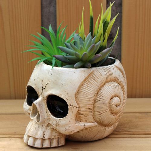 Halloween Resin Flower Pot Simulation Succulent Plant Flower Pot Horror Skull Potted Plant Decoration