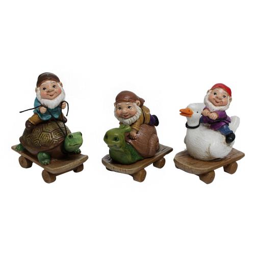 Creative dwarf scooter decorations outdoor garden courtyard balcony resin decoration