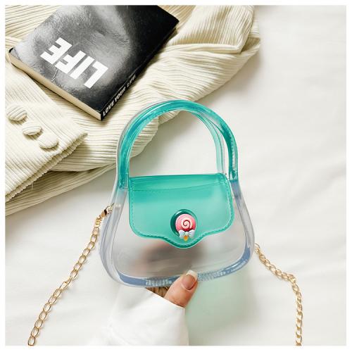 Macaron jelly bag transparent color bag small exquisite chain bag portable