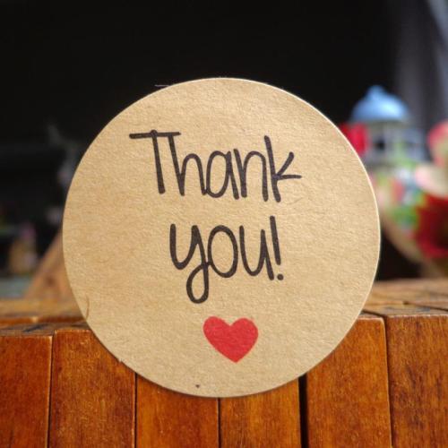 Thank you, Thank you, seal sticker, round red heart baking package, biscuit bag, pudding bottle sticker, flat 12 pieces