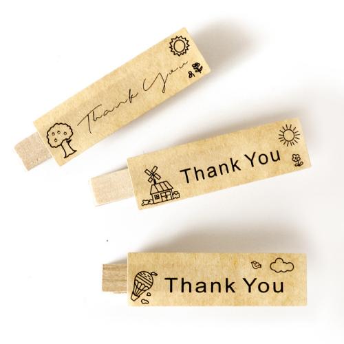 Kraft paper Thank you sticker strip Thank you seal envelope paper bag greeting card sticker 12 pieces