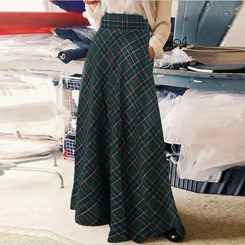 Women's high waist casual loose slimming plaid dress fashionable all-match A- line skirt