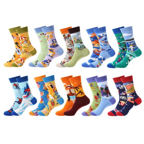 Coton Chaussettes de cheville unisexes couleur et motif différents pour le choix : Paire