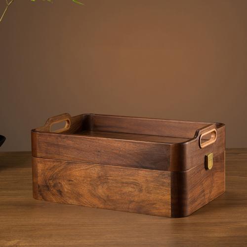 Black Walnut Solid Wood Dried Fruit Box New Chinese-Style Nut Candy Storage Box