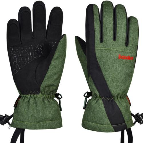 Ultra Fiber & Silicone windproof Skiing Gloves can touch screen & thermal Solid Pair