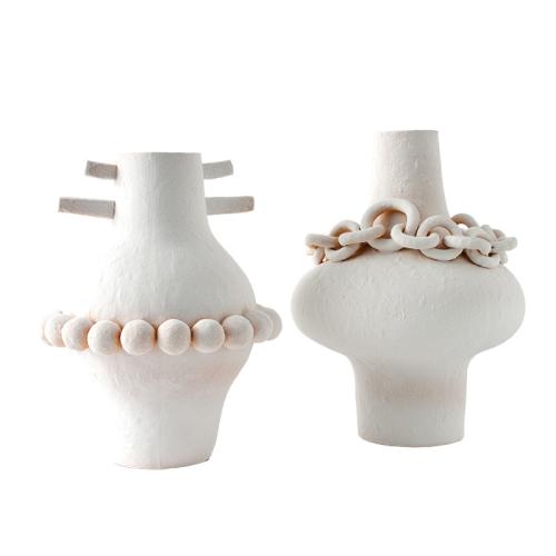 High Temperature Ceramic Gradient Vase Ornaments Modern Simple New Chinoiserie Model Room Hotel Flower Ornaments