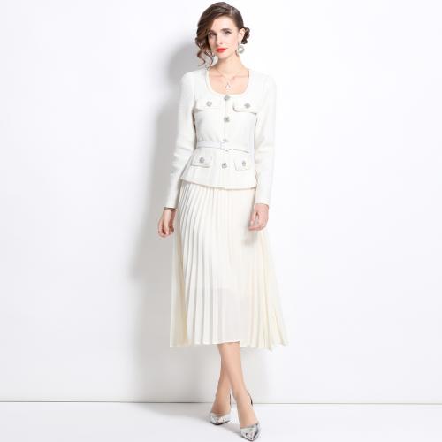 Elegant dress Women's Autumn and Winter Fashionable Small Fragrant Tweed Stitching Two-piece Chiffon Dress