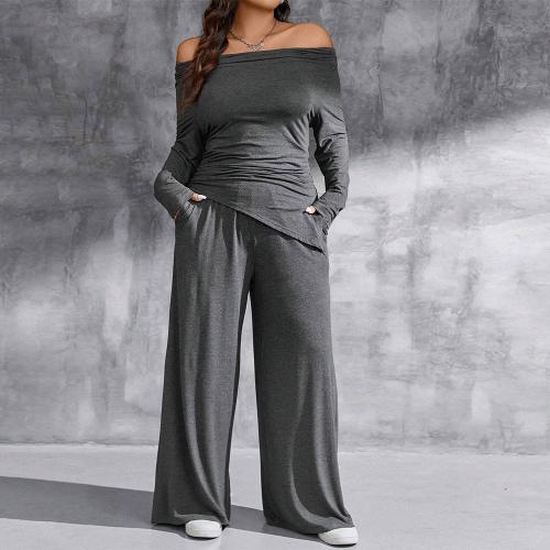 Plus size Women's Clothing Imperial Sister's Elegant Fashion suit Casual Wide Leg Pants Two-piece Top