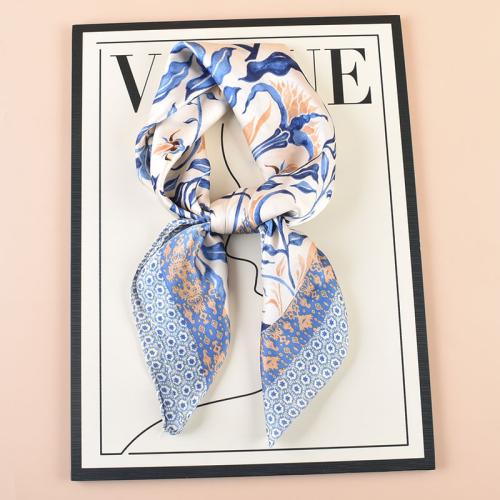 New Fashion 70 Satin Chiffon Vine Color-matching Printed Scarf Silk Square Scarf