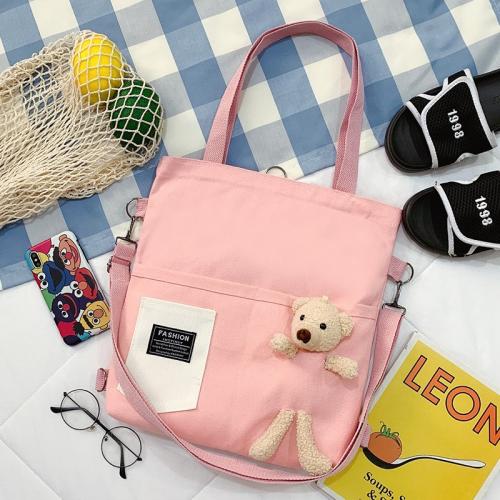 Women's Shoulder Bag Cartoon Cute Large Capacity Handbag Multi-purpose Canvas Bag