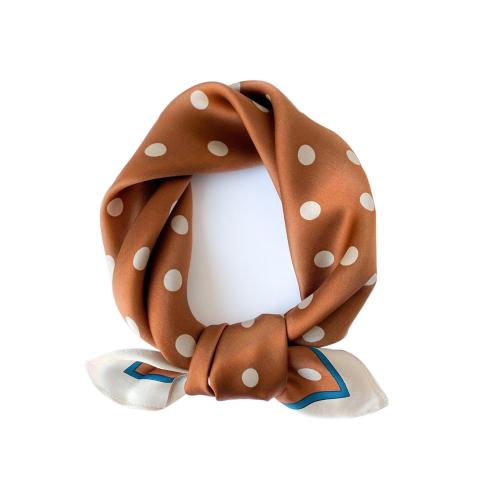 Mulberry Silk Sunscreen Scarf Fashion Cute Dot Silk 53cm Square Scarf Women's Decorative Scarf