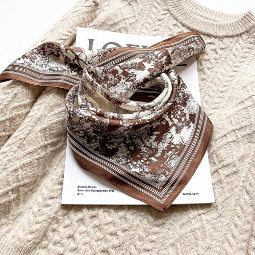 New Style Silk Small Square Scarf Women's Silk Scarf Mulberry Silk Printed Warm Scarf Shawl