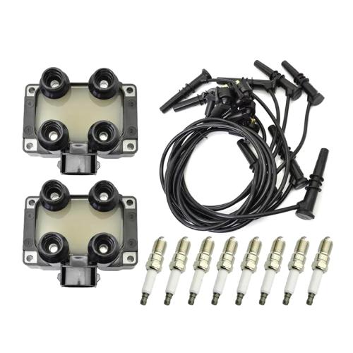 FD487 2 Ignition Coil  8 Spark Plug  8 Wires For Ford F150 F250 Lincoln Mercury