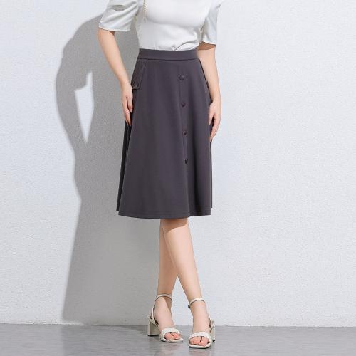 Fluffy large swing skirt draping A- line skirt mid-length high waist slimming skirt