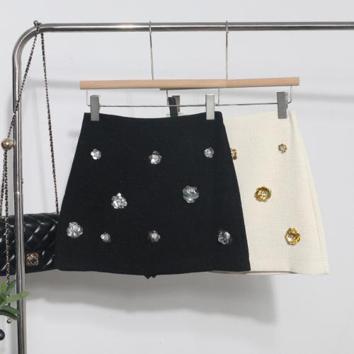 Beads petal skirt anti-light A- shaped high waist hip skirt